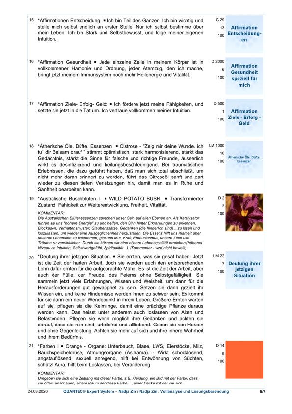 Entscheidung - Gesundheit - Ziele, Erfolg, Geld - Öle und Essenzen